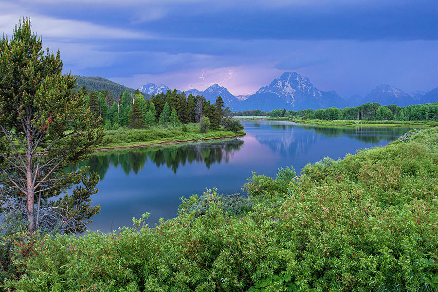 Lighting On Oxbow Bend 2 - Grand Teton National Park Wyoming Photograph by Brian Harig