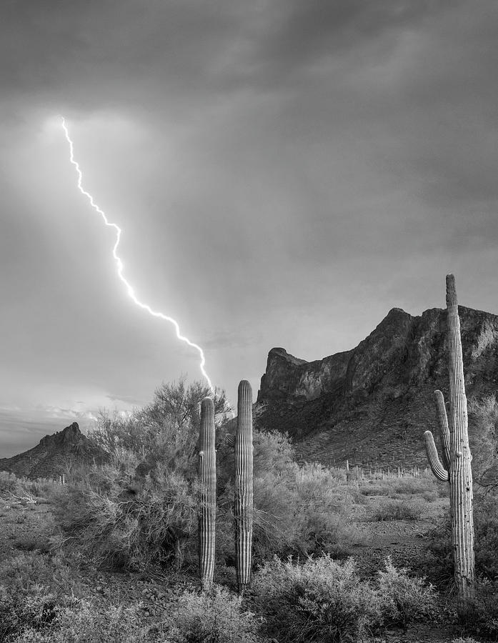 Lighting Over Picacho Peak Photograph by Tim Fitzharris
