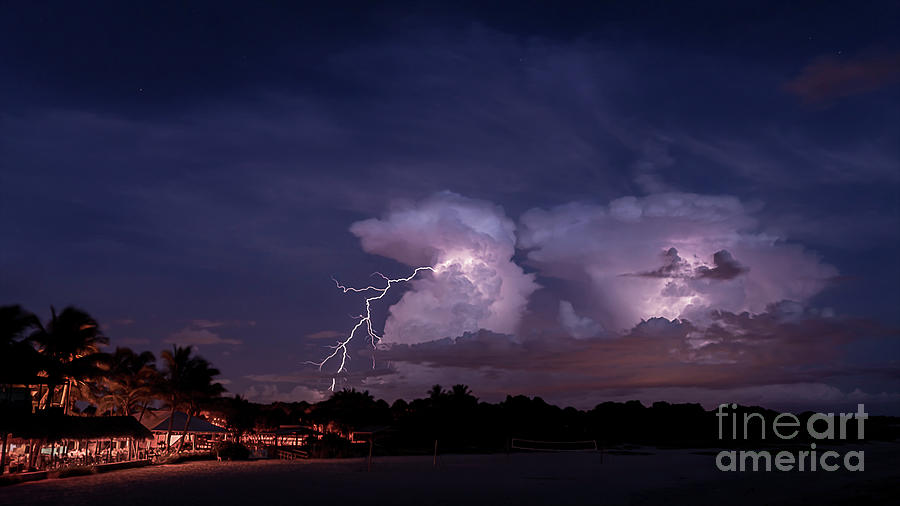 Lightning at Sharkys in Venice, Florida Photograph by Liesl Walsh