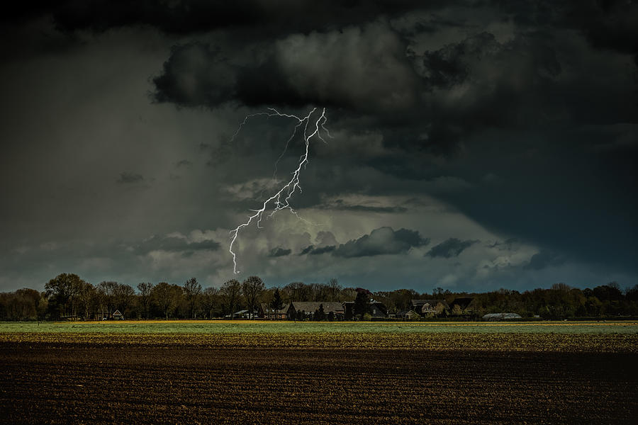 Landscape Photograph - Lightning by Bernardine De Laat