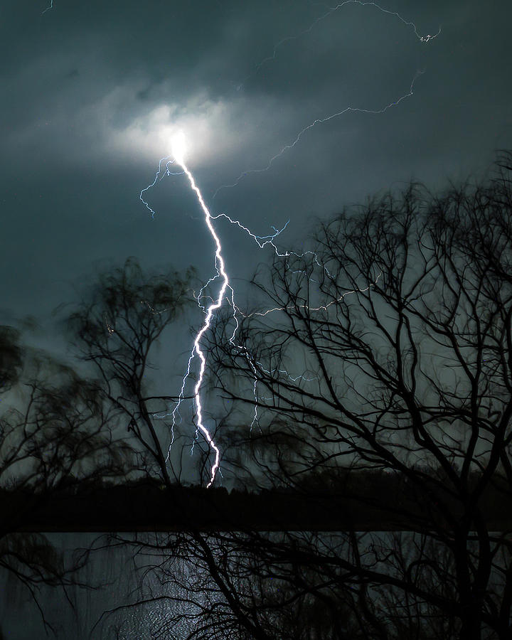 Lightning Bolt Over Little Sugarloaf Photograph by William Christiansen