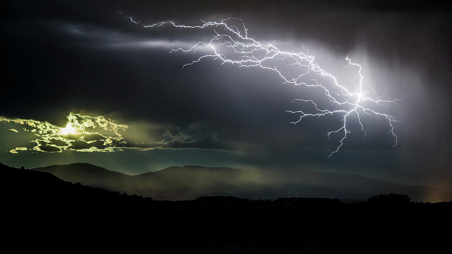 Lightning Photograph - Lightning by the Moon by Frank Shoemaker