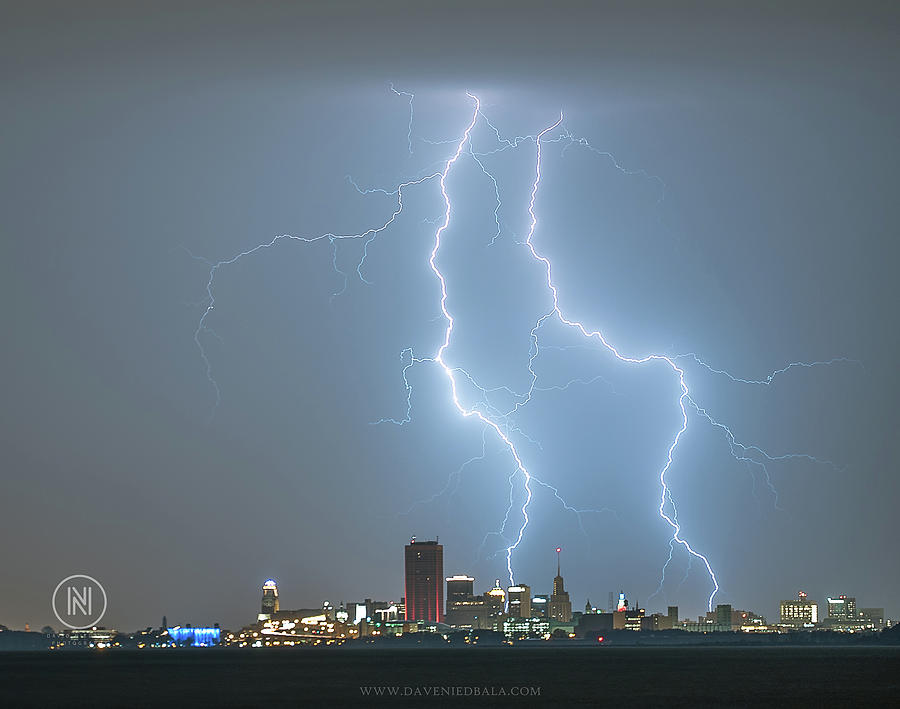 Lightning Over Buffalo NY  Photograph by Dave Niedbala