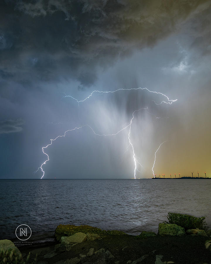 Lightning over Lake Erie Photograph by Dave Niedbala