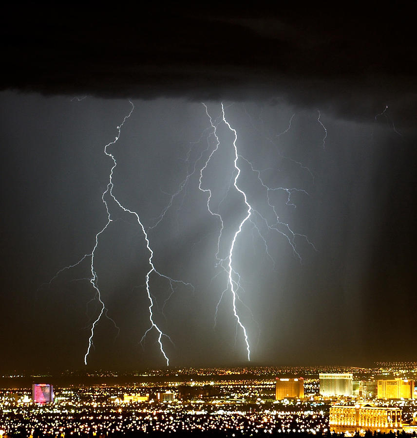 Lightning Storm Over Las Vegas Photograph by Ethan Miller - Fine Art ...