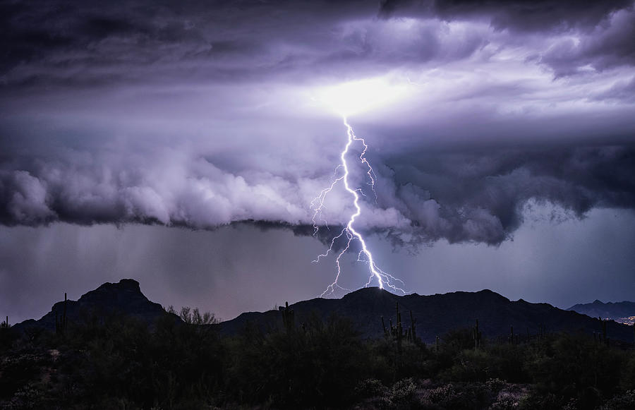 Lightning Strikes The Mountain  Photograph by Saija Lehtonen