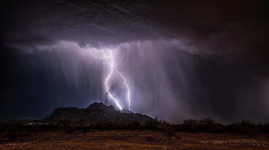 Lightning Strikes The Superstitions  Photograph by Saija Lehtonen