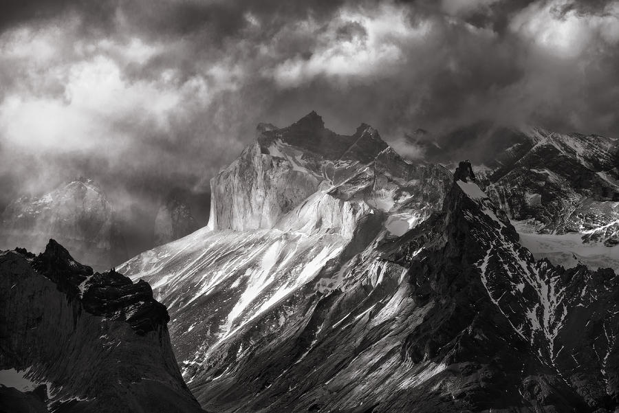 Mountain Photograph - Lights From Patagonia by Carlos Guevara Vivanco