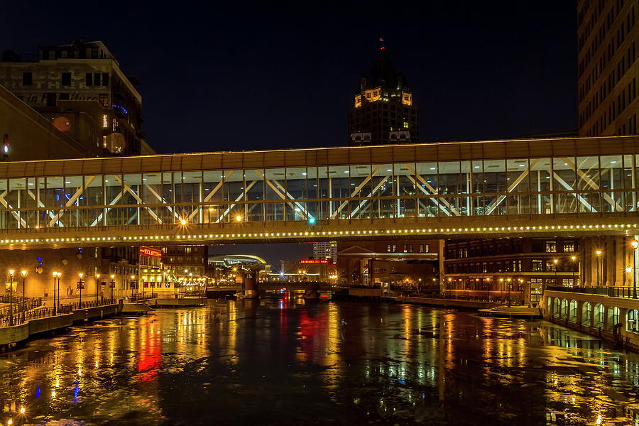 Lights of the Milwaukee River Photograph by Chuck De La Rosa