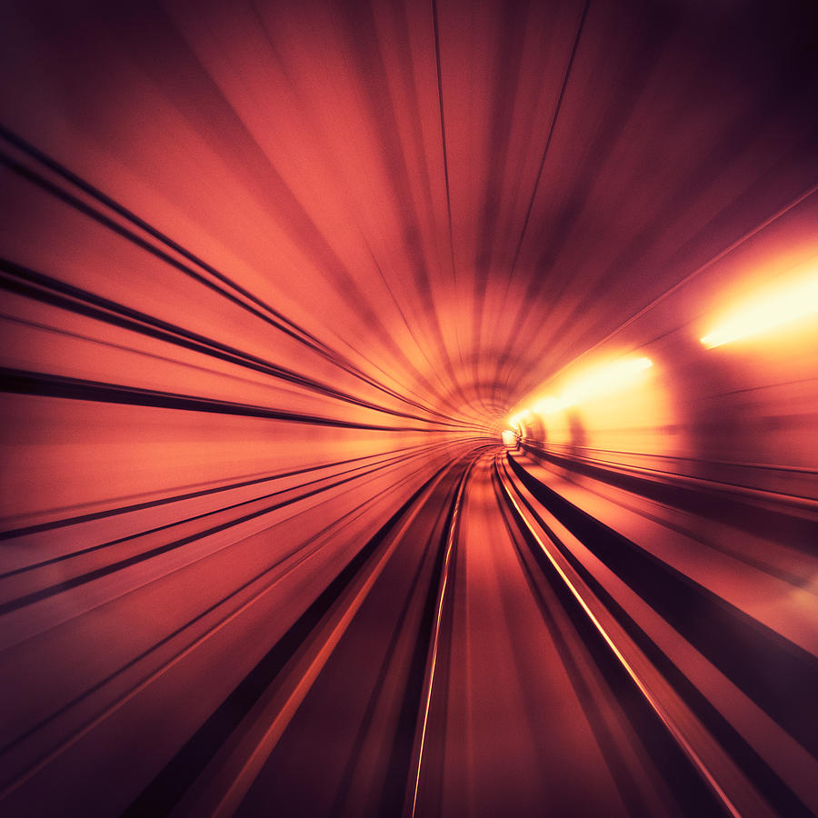Lights On The Tunnel - Motion Blur Photograph by Franckreporter