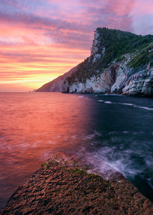 Sunset Photograph - Ligurian Sunset - Vertical by Michael Blanchette Photography