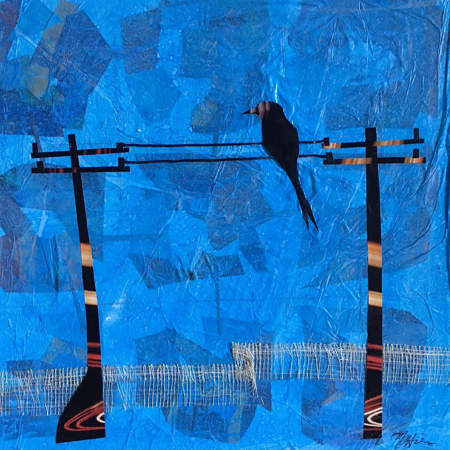 Like a Bird on a Wire Mixed Media by Mary Chris Hines