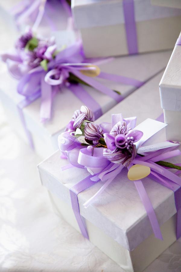Lilac Bombonieres As Wedding Favours Photograph by Imagerie