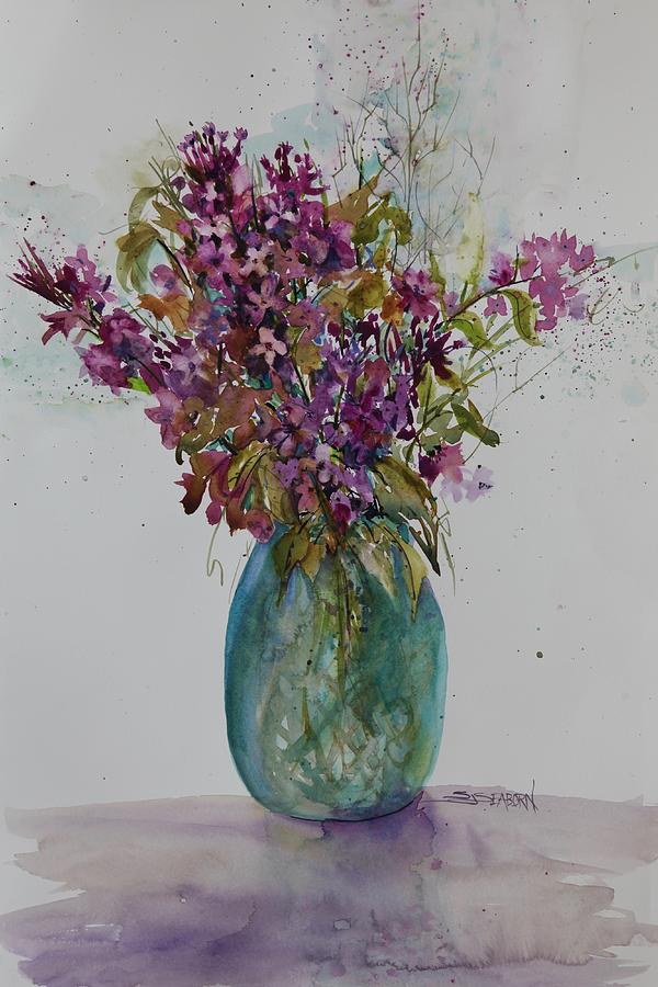 Lilacs in Bloom Painting by Susan Seaborn