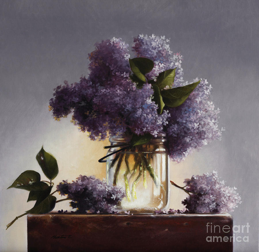 Lilacs/jar Painting by Lawrence Preston - Fine Art America