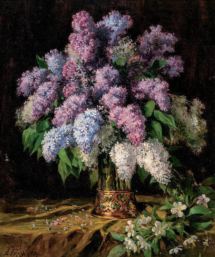 Lilacs Painting by Jean Charles Franchere - Fine Art America