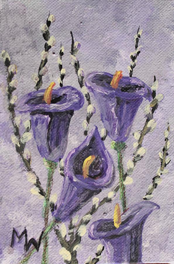 Lilies and Willows 1 Painting by Megan Walsh