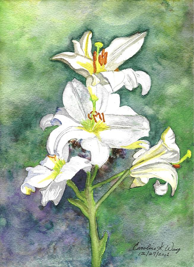 Lilies Painting by Caroline Wang - Fine Art America