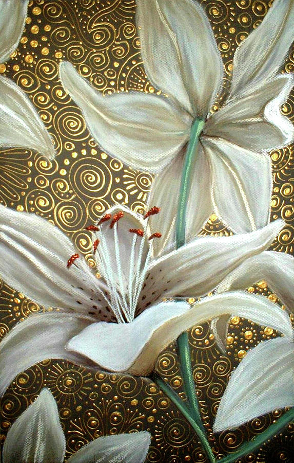 Flower Painting - Lilies On Parade by Cherie Roe Dirksen