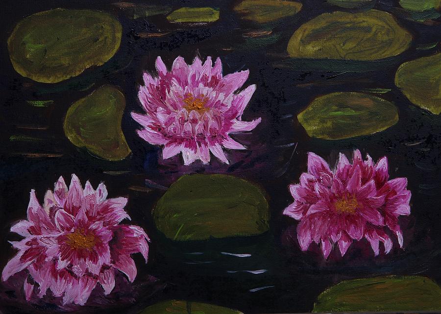 Lilies On The Pond Painting by Anna Andriyaka Fine Art America