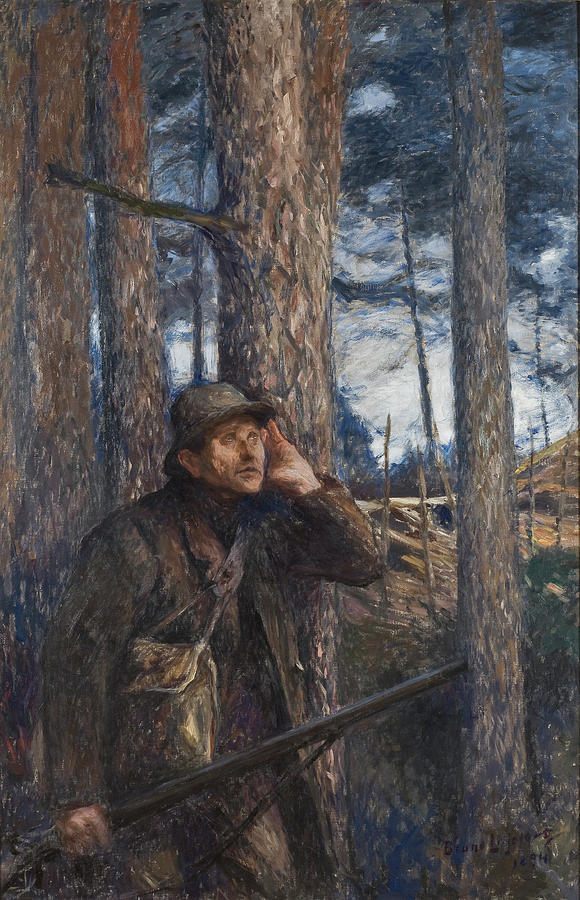 Liljefors: Poacher, 1894 Painting by Bruno Liljefors