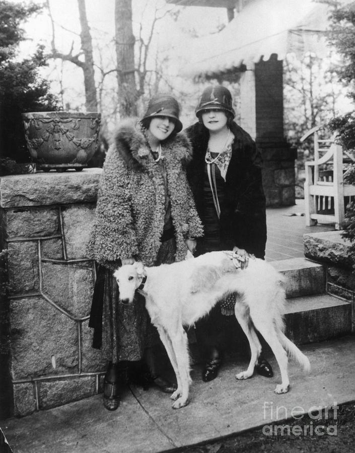 Lillian Carter And Mrs. Hector With Dog by Bettmann