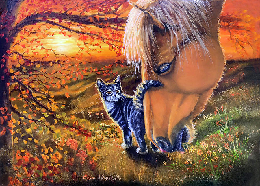 Horse Painting - Lilly And Smokie - Buddies by Eileen Herb-witte