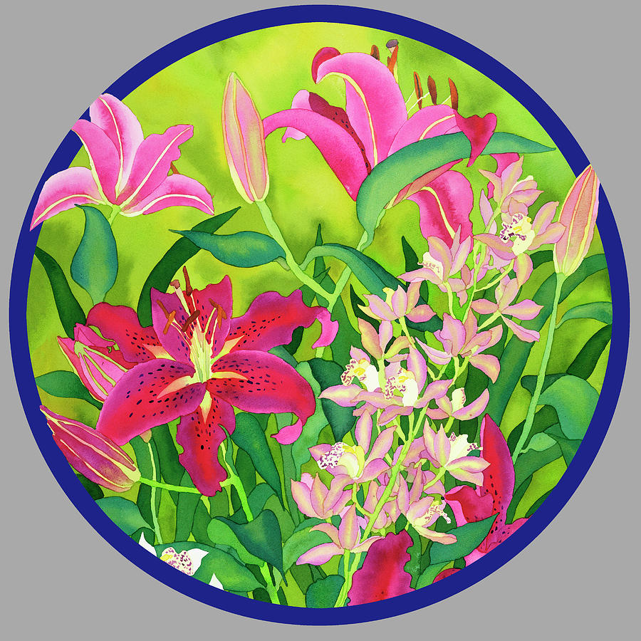 Lily Painting - Lilly Love-circle by Carissa Luminess