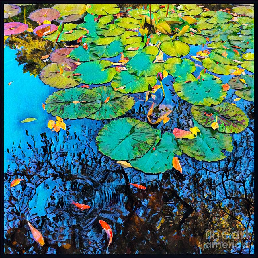 Lily Pond and Koi Fish Photograph by Miriam Danar