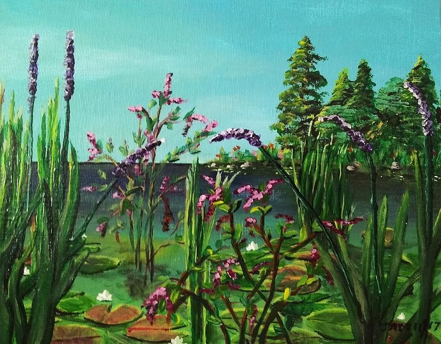Lily Pond, Kingston RI Painting by JAMartineau