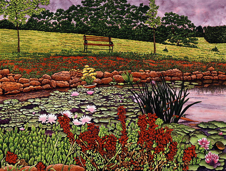 Lily Pond Painting by Thelma Winter