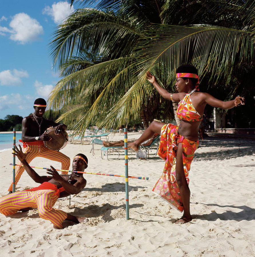 Beach Photograph - Limbo Dance, Barbados by Artist - Unknown