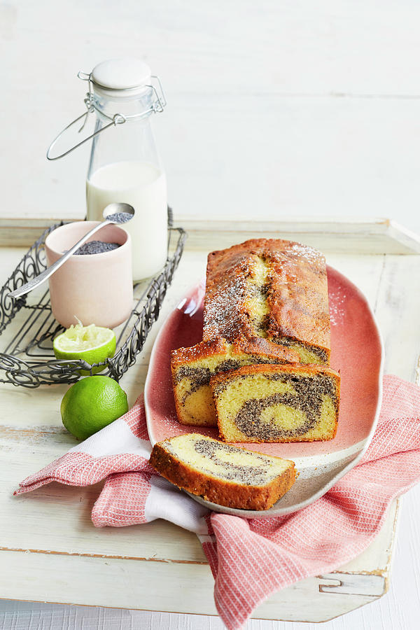 Lime And Poppy Seed Box Cake Photograph by Katrin Winner / Stockfood Studios