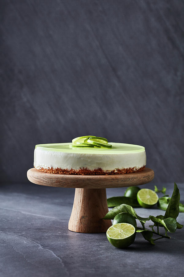 Lime Cheesecake On A Cake Stand Photograph by Great Stock!