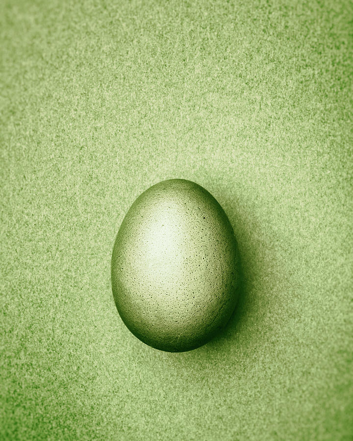 Lime Green Easter Egg On A Lime Green Background Photograph by Peter Rees