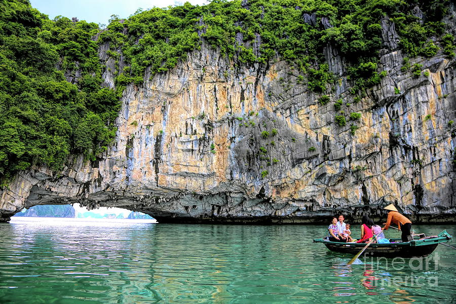 Limestone Arch Ha Long Bay Vietnam  Photograph by Chuck Kuhn