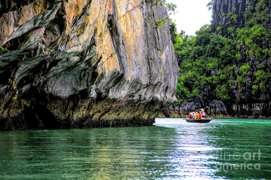 Limestone Landscape Rowing Around Ha Long Bay Vietnam  Photograph by Chuck Kuhn