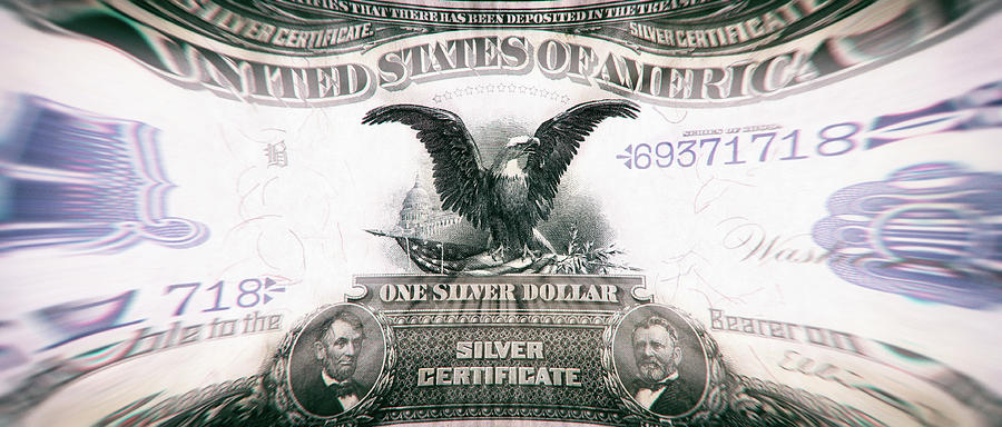 Lincoln and Grant Eagle 1899 American One Dollar Bill Currency Panorama Artwork Digital Art by Shawn OBrien
