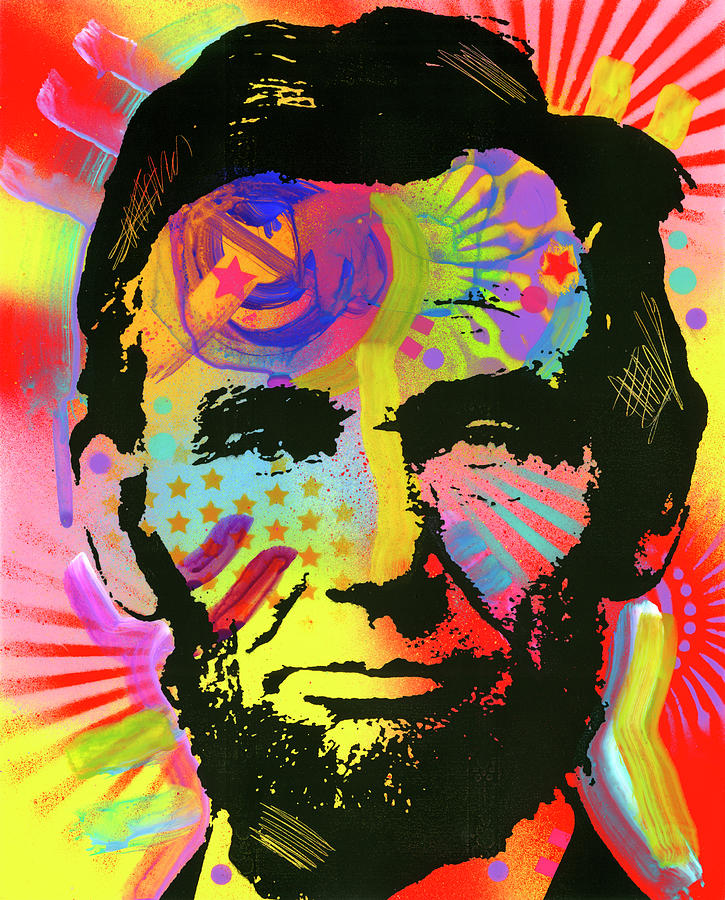 Abraham Lincoln Mixed Media - Lincoln War Paint by Dean Russo- Exclusive