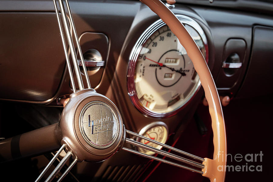 Lincoln Zephyr Steering and Dash Photograph by Dennis Hedberg