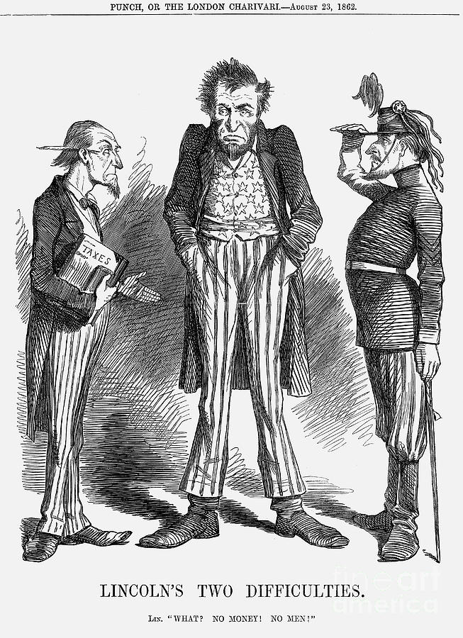 Lincolns Two Difficulties, 1862 Drawing by Print Collector