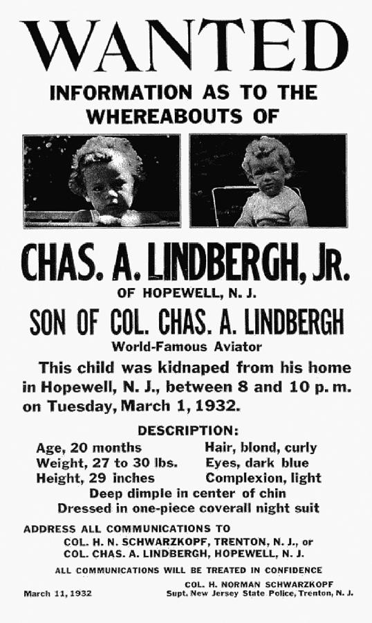 Lindbergh Baby Kidnapping, 1932 Photograph by Science Source