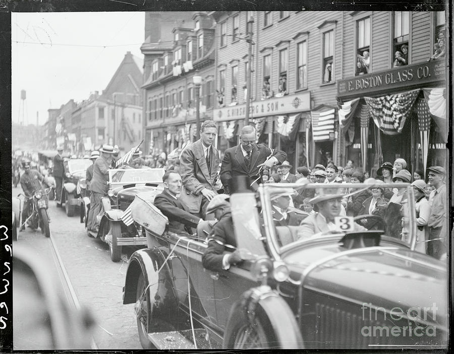 Lindbergh Riding Through Boston Photograph by Bettmann