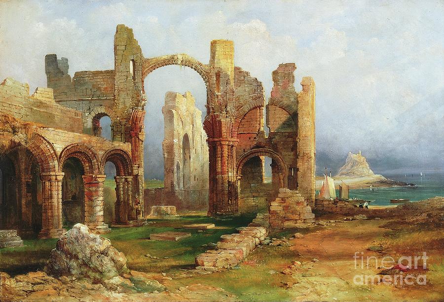 Architecture Painting - Lindisfarne Priory, C.1837 by Thomas Miles Richardson