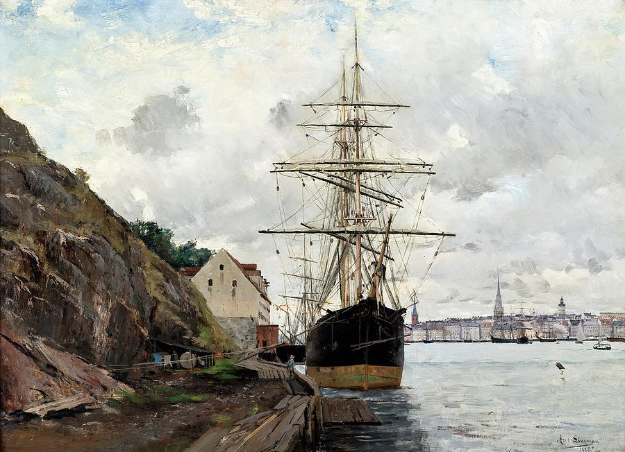 Lindman: Stockholm, 1885 Painting by Axel Lindman