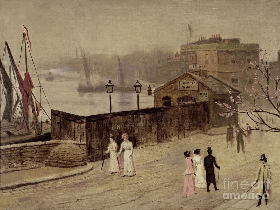 Lindsey Wharf Painting by Walter Greaves