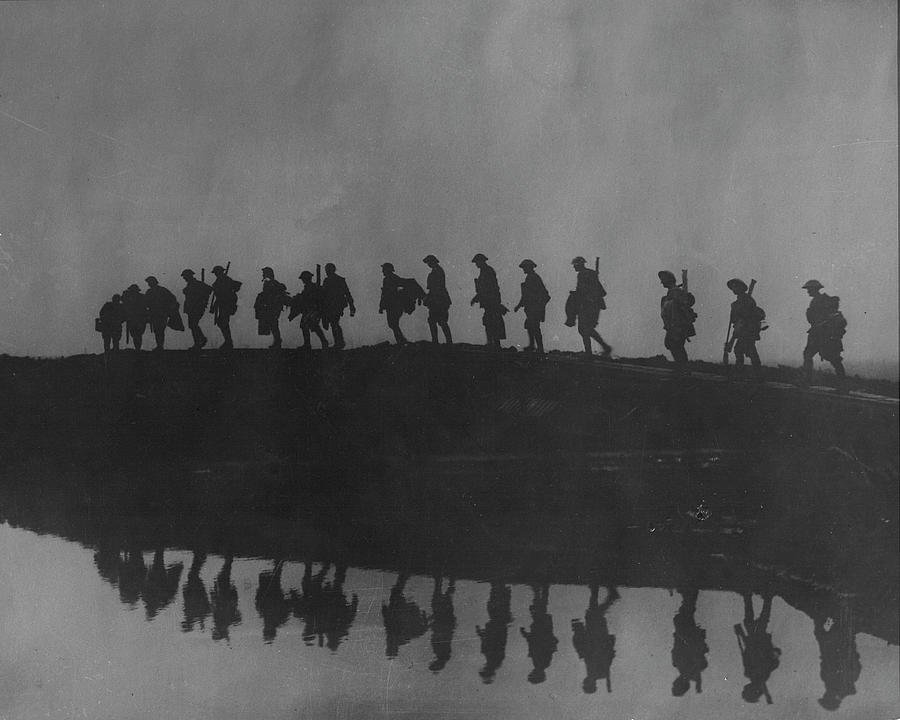 Line Of Marching Soldiers On Ridge Silho Photograph by Time Life Pictures Line Of Marching Soldiers On Ridge Silho Photograph by Time Life Pictures