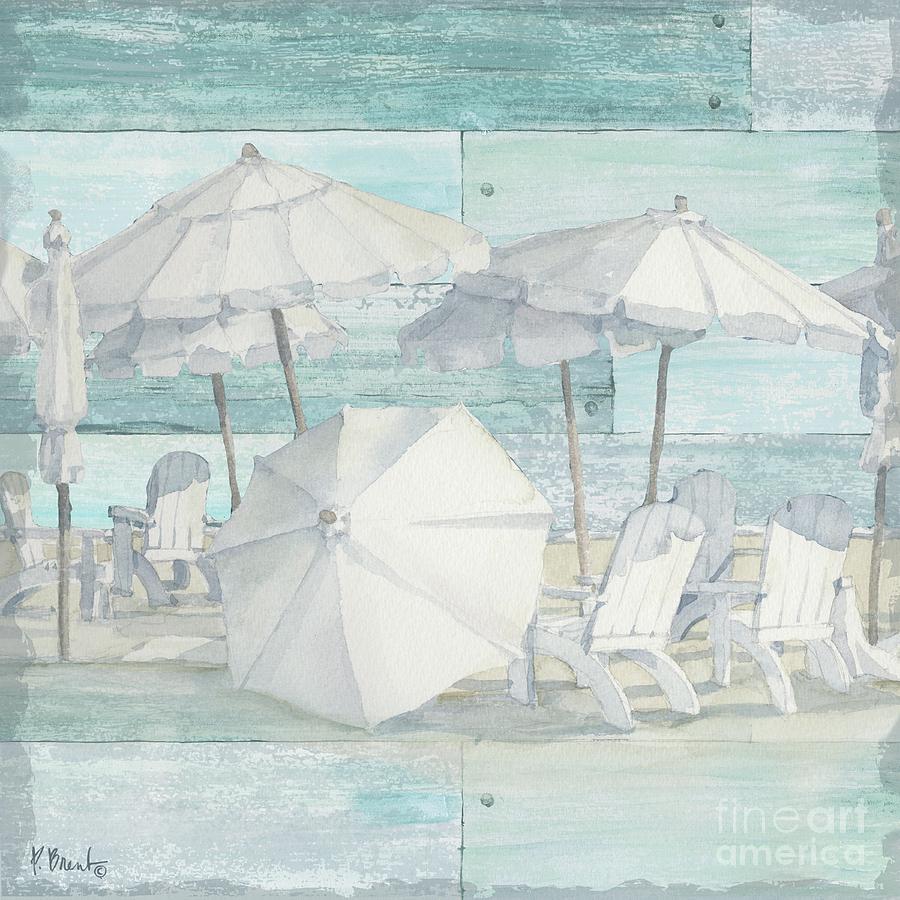Umbrella Painting - Linen Beach I by Paul Brent