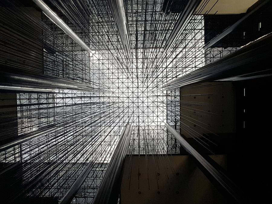 Up Movie Photograph - Lines In Black Cube by Antonio Caluori