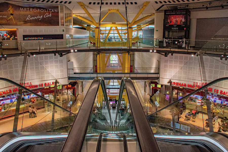 Lines, Shapes, and Colors of Barcelona Mall Photograph by Marcy Wielfaert